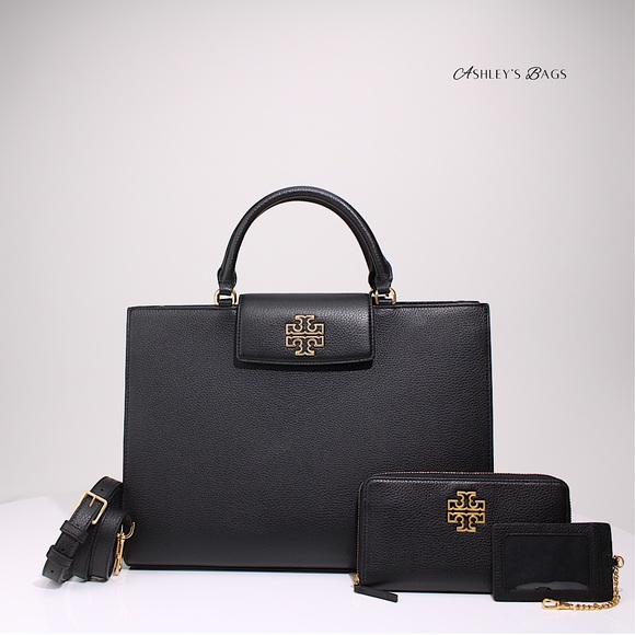 Tory Burch Handbags - Tory Burch Britten Large Tote & Large Continental Wallet In Black